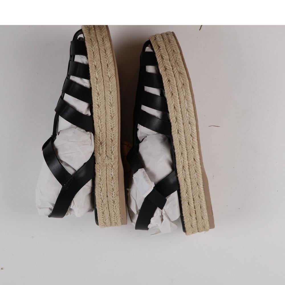 Steve Madden Sandals Marlyman Black Leather Espadrille Platform 8M NWT - Picture 2 of 8